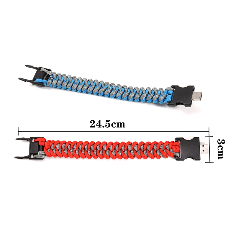 Customed USB Nylon Braided Bracelets USB Stick Pendrive Outside Wristband USB Flash Drive