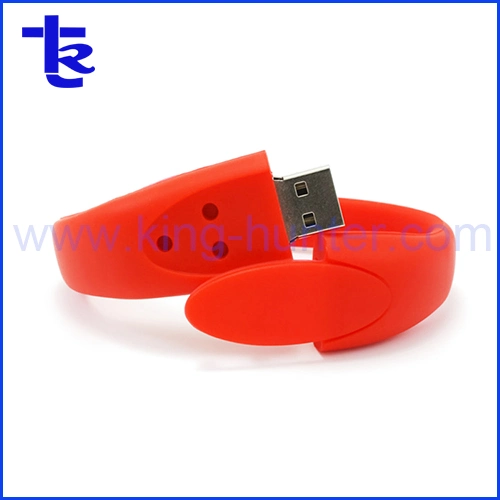 Customized Rubber PVC Wrist Strap USB Pen Flash Drive Bracelet