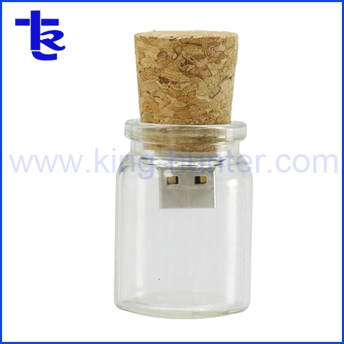 Promotional Glass Bottle Cork Style USB Flash Drive Memory Stick