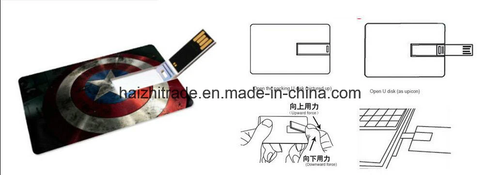 Custom Printed Business Card USB2.0 USB Flash Drives Memory Stick Pen Drive