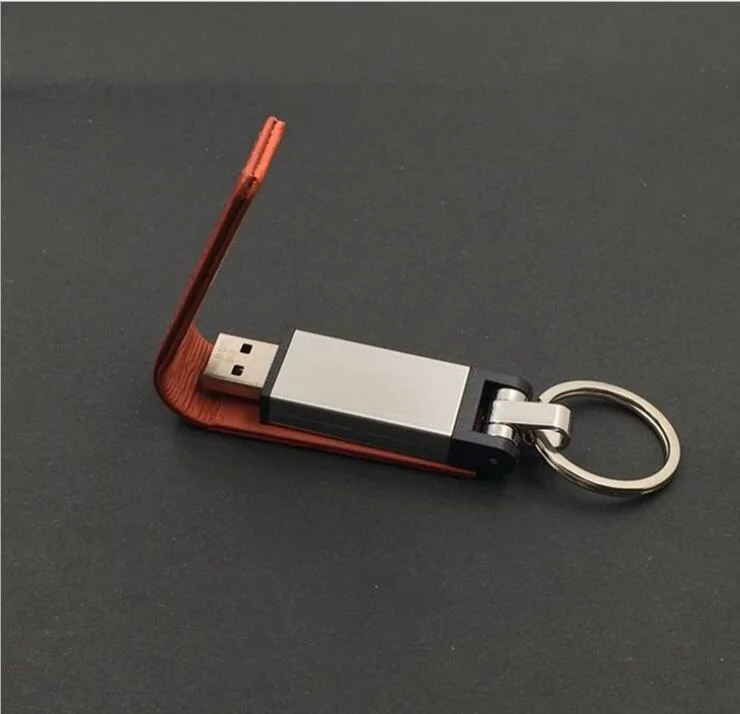 Leather USB Flash Drive 8GB 16GB 32GB Promotional Exhibition Gifts Logo Custom USB Flash Drive (UL-L004)