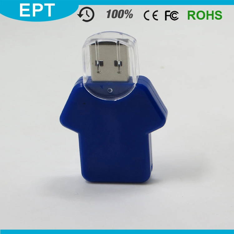 Ce FCC Approved Shirt Shape Plastic USB Flash Drive Customized Logo