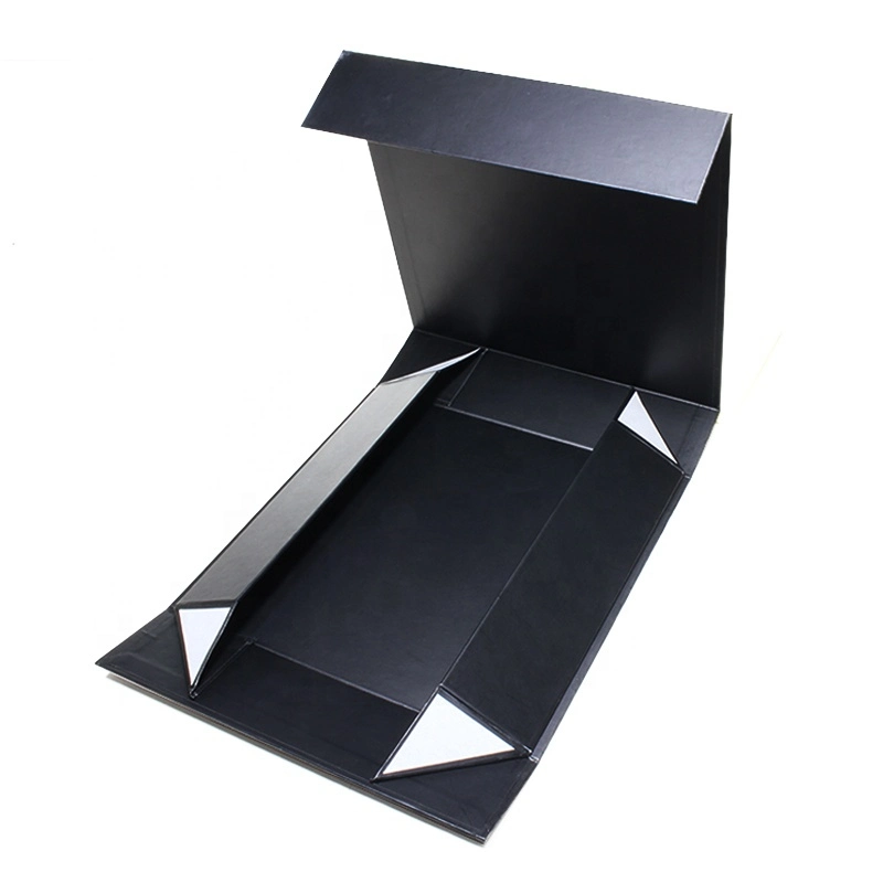 Luxury Custom Printed Folding Black Paper Clamshell Box for USB Flash Drive Gift Packaging