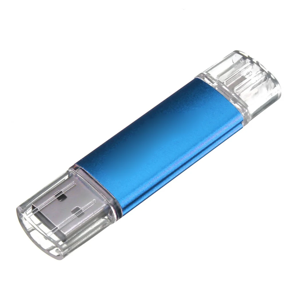 Wholesale Promotional 2 in 1 OTG Plastic USB Flash Drive Laser Logo OTG USB Flash Drive (UL-OTG017)