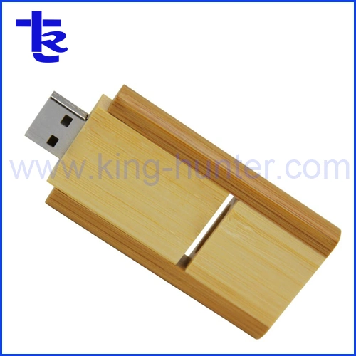 Customized Bamboowood USB Flash Drive Swivel USB Pen Drive