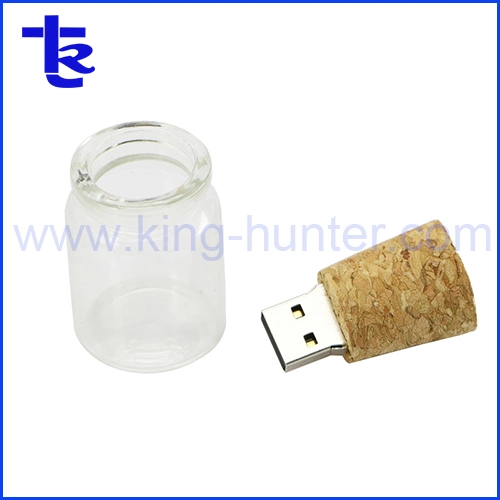 Promotional Glass Bottle Cork Style USB Flash Drive Memory Stick