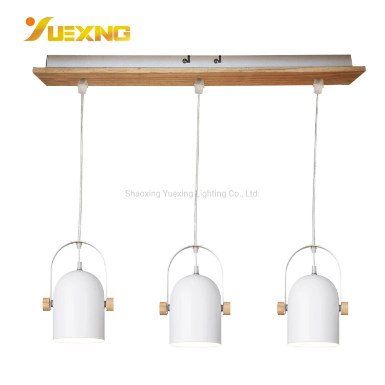 Homefocus Pendant Lighting E27 Max 60W Hanging Pendant 3-Lights Wooden Pendant Bar Spot Light