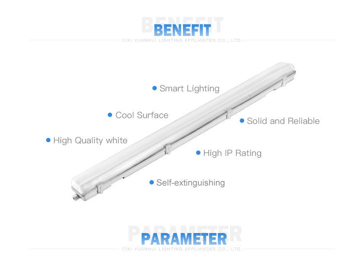 LED Tri-Proof Light IP65 T8 40W Tube LED/Fluorescent Waterproof Lamp Fixture, Lighting Fixture