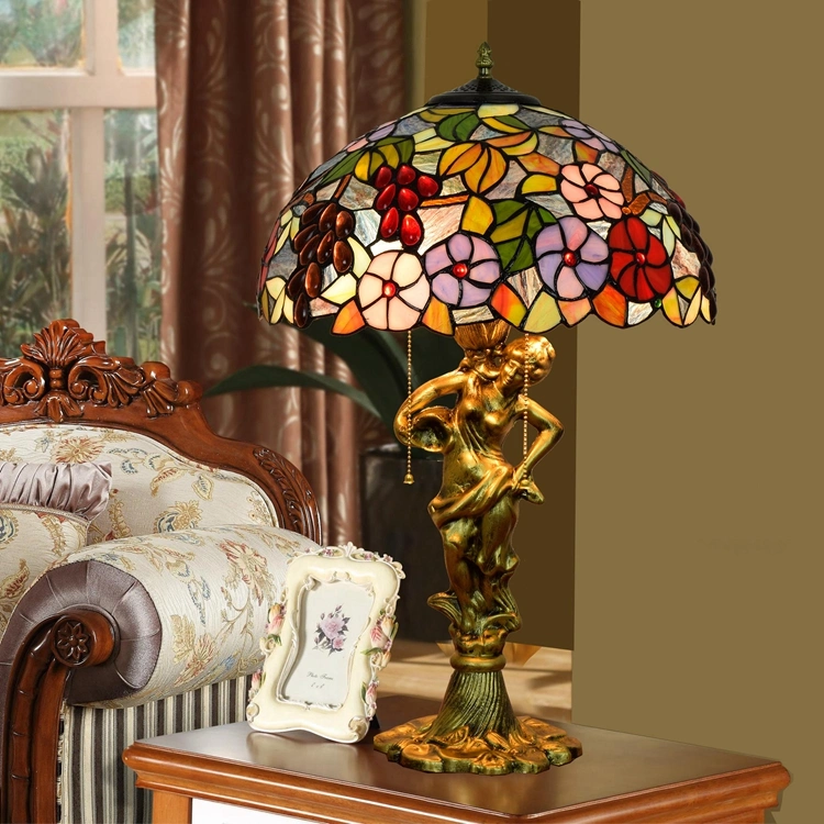 TF-3827 Tiffany Style Banker Dragonfly Desk Lamp Stained Glass Reading Accent Lamp