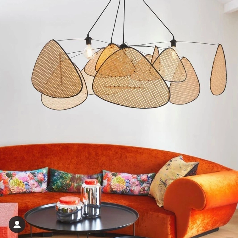 Creative Bamboo Weaving Rattan Living Room Dining Room Pendant Lamp