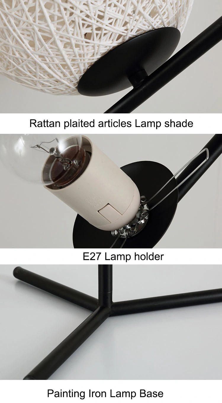 Rattan Metal Desk Lamp Home Decoration Table Lamp