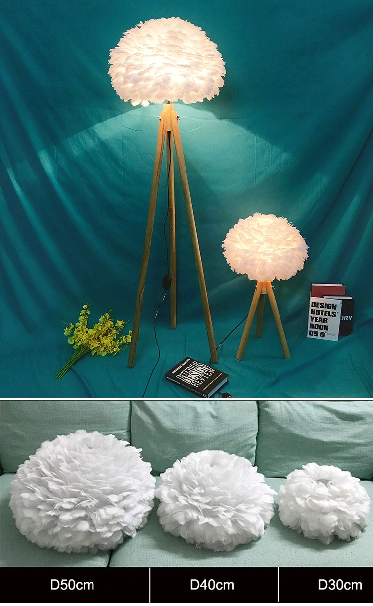 Vintage Style Table Lamp Pendant Lamp Feather Lamp Shades for Bedroom Bedside Decoration