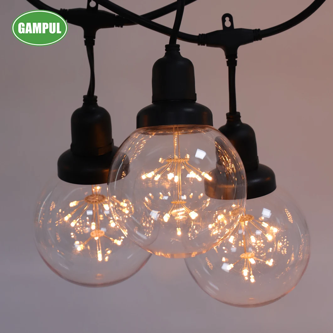 Factory Wholesale IP65 100V-240V G125 Globe Patio String Christmas Light String Decoration LED String Lights
