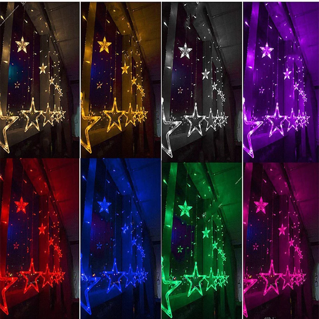 LED Flashing Star String Fairy Lights Wedding Curtain String Lights