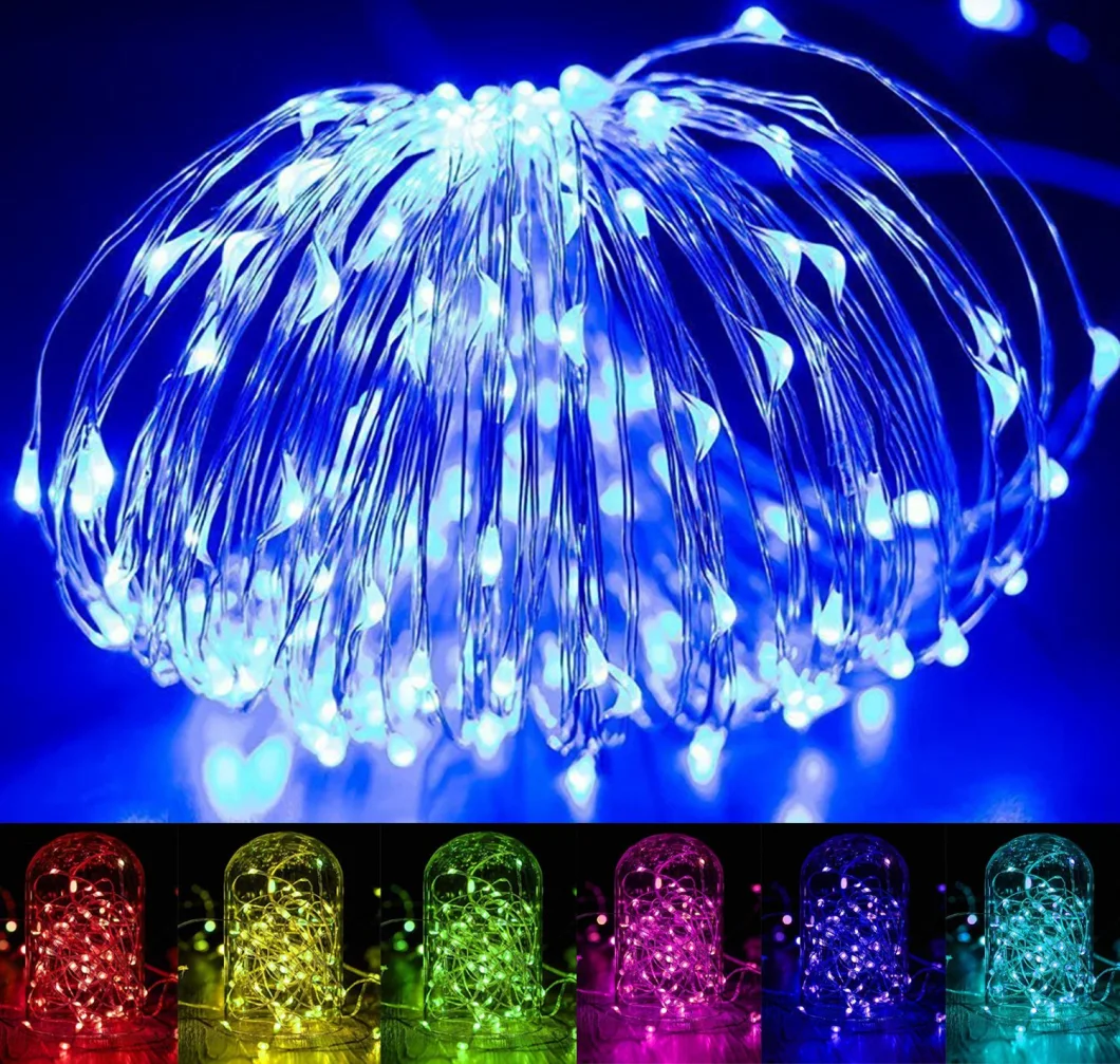 LED Light String Lights Outdoor, 8 Modes Garden Copper Wire Fairy Light