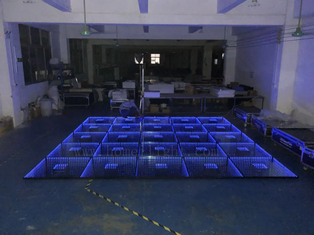 3D Abyss Floor Tile Mirror Stage Floor Lamp Tempered Glass Floor Tile