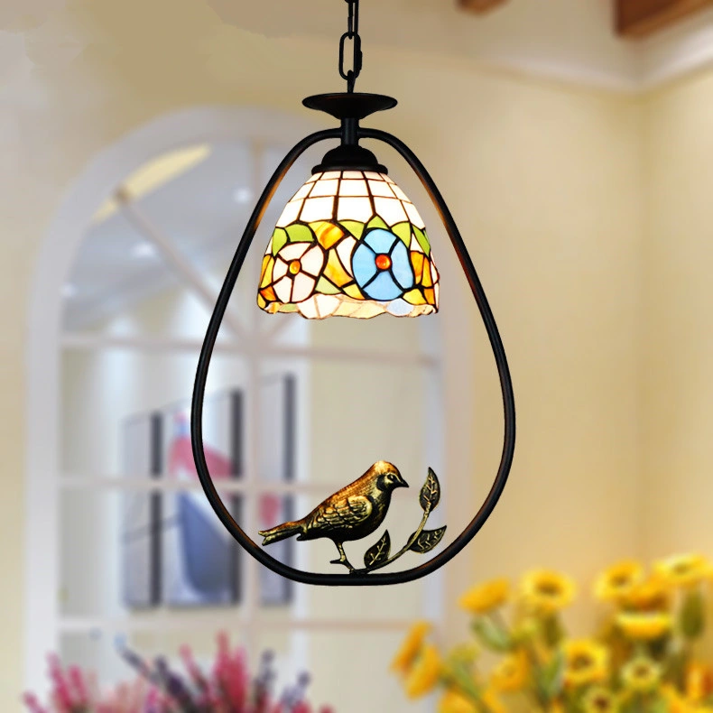 Hummingbird Tiffany Lamp Hanging Pendant Lamp Fixtures (WH-TF-08)