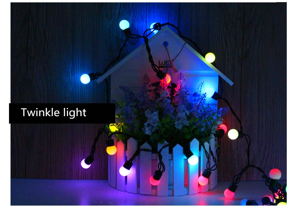 IP44 Round Ball Colored Changing LED Fairy String Lights