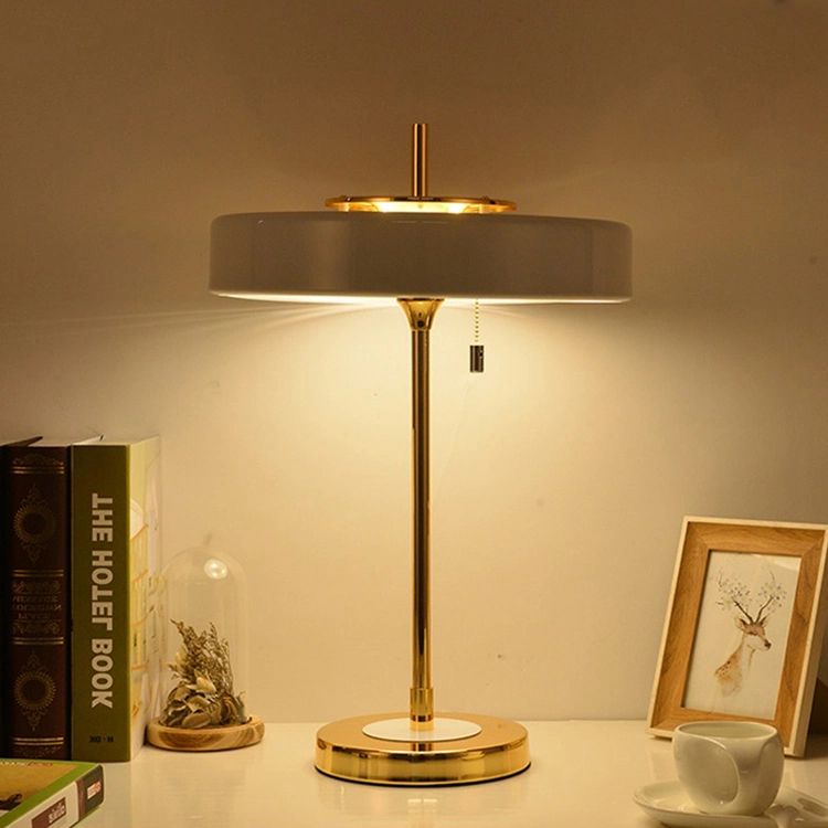 Modern European Fashion Circle Metal Chain Pulley Table Lamp for Hotel Table Lamp Beside Lamp