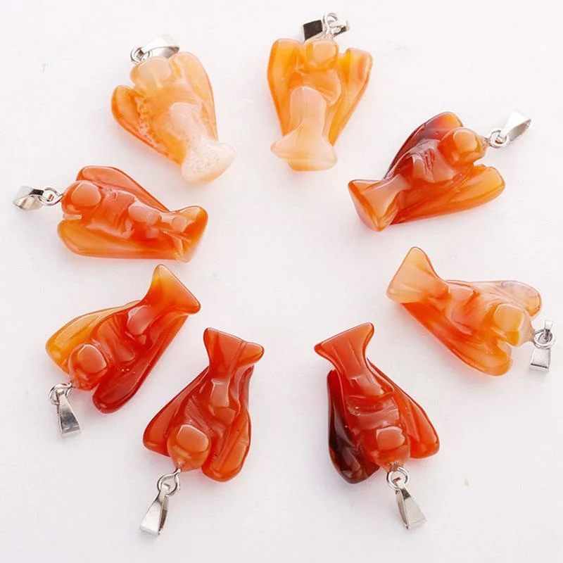 Natural Stone Pendants Charms Fit Necklace Wholesale Jewelry Accessories Gem Supplies Angel Pendant