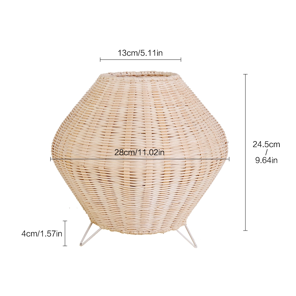 Retro Rattan Weaving Table Lamp Eye-Caring Handmade Bedside Lamp Rattan Table Lamp (WH-MTB-117)