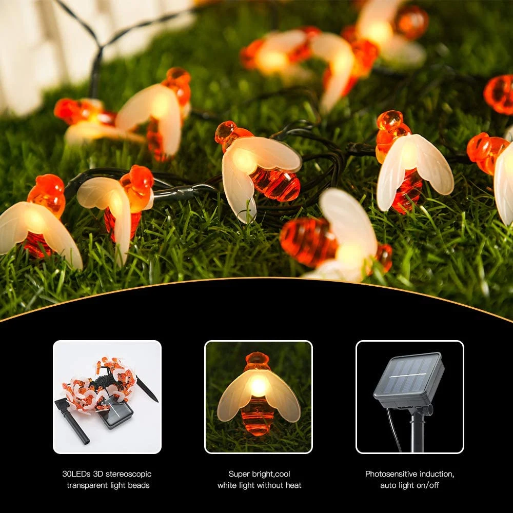 Bee String Lights Wholesaler Chinese RoHS Plastic Animal String Lights Hot Sale