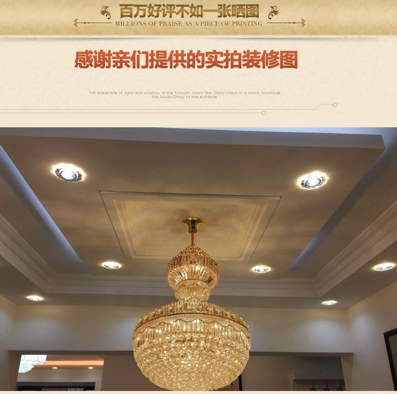 Traditional Crystal Pendant Light Large Hotel Chandelier Handmade Lamps (WH-NC-07)