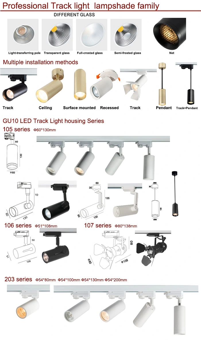 4W-10W Modern Fixture Surface Ceiling Spot Lighting System Rail COB LED Ceiling Spot Lights