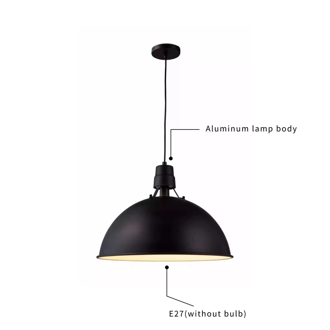 Modern Nordic Industrial Black White Kitchen Decorative Aluminum E27 Hanging Lamp Aluminum Ceiling Chandelier Pendant Light