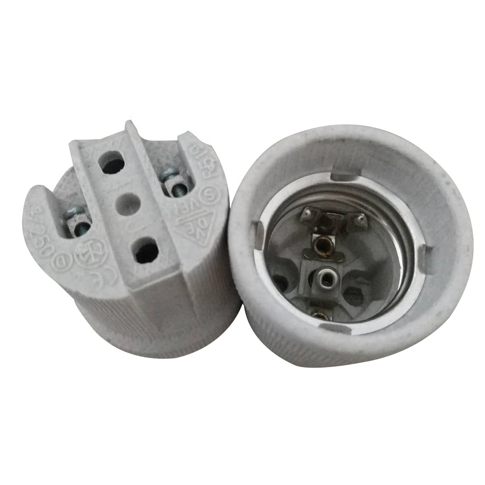 Hot Sale Screw E27 F519 Ceramic Lamp Base, E27 Socket Lamp Accessories Bulb Holder Lampholder E27