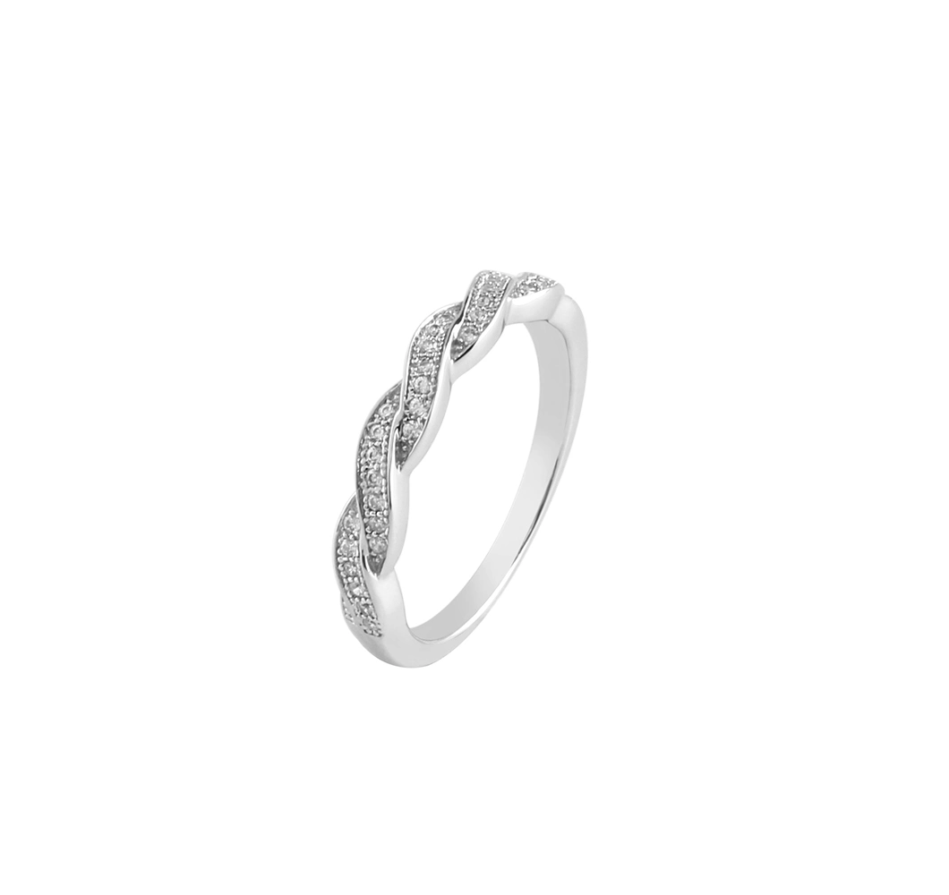 New Arrive Weave Design 925 Sterling Silver Ring Fishion Light Luxury Jewelry for Trendy Women