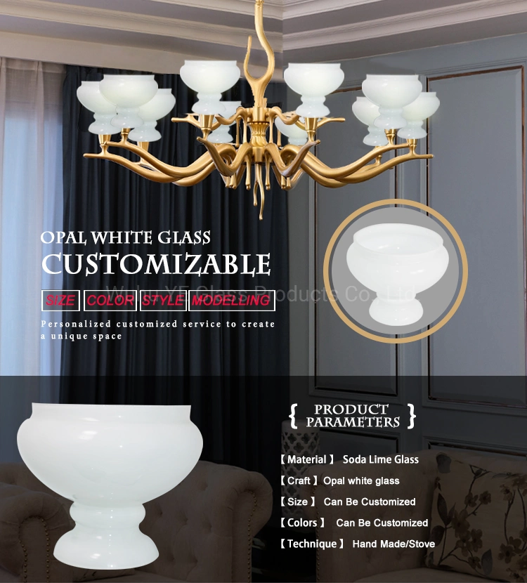 Opal White Shiny Glass Lamp Shades for Ceiling Lights Chandelier Lights