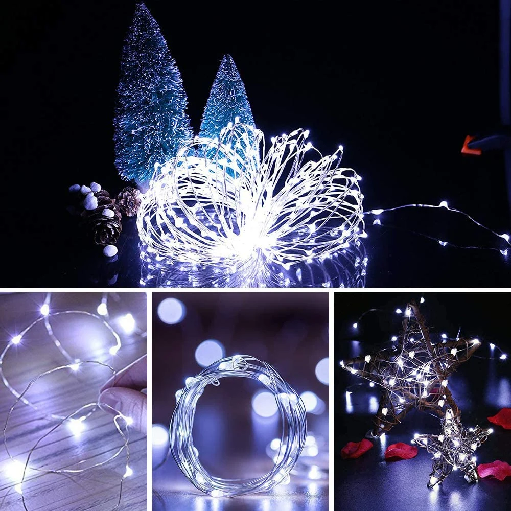 LED Light String Lights Outdoor, 8 Modes Garden Copper Wire Fairy Light