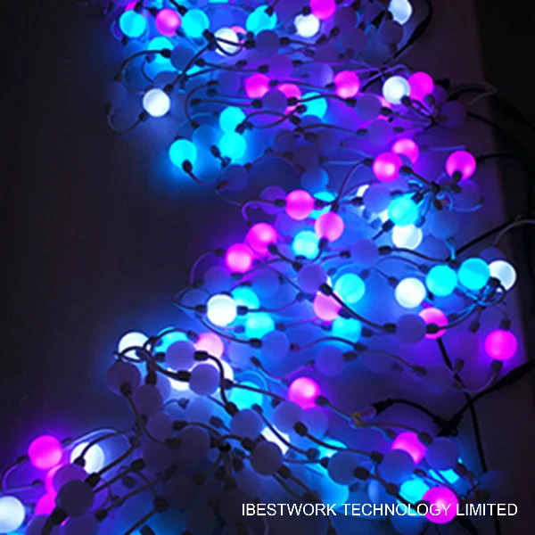 RGB DMX Ball String Lights Decorative Lights Programmable Glowing Balls for Building Decoration