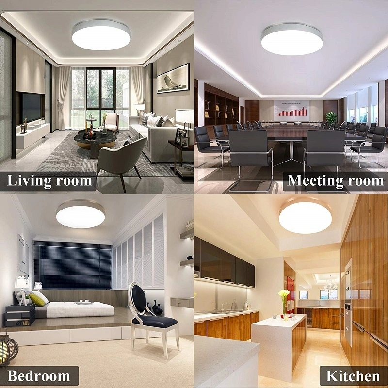 Round Dimmable Flush Mount Ceiling Light Fixture