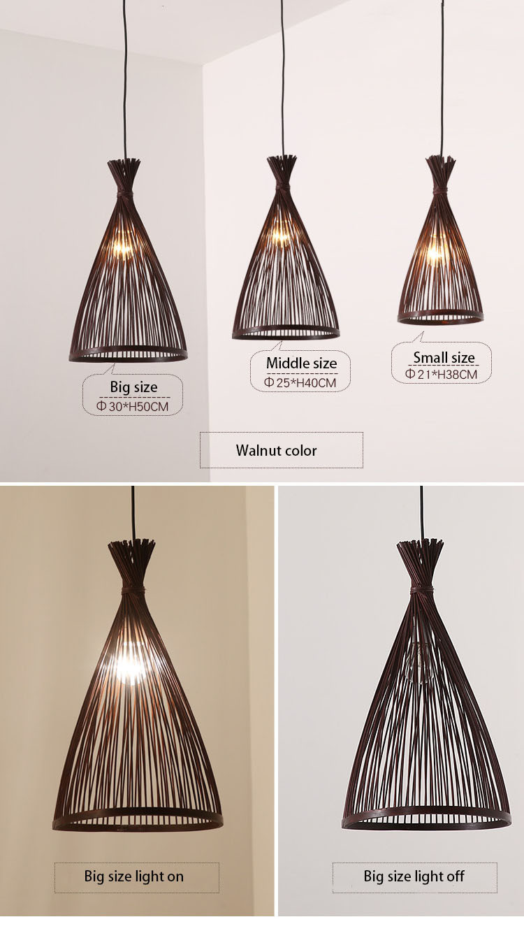 Bamboo Ceiling Light Bamboo Pendant Lamp for E27 Bulb