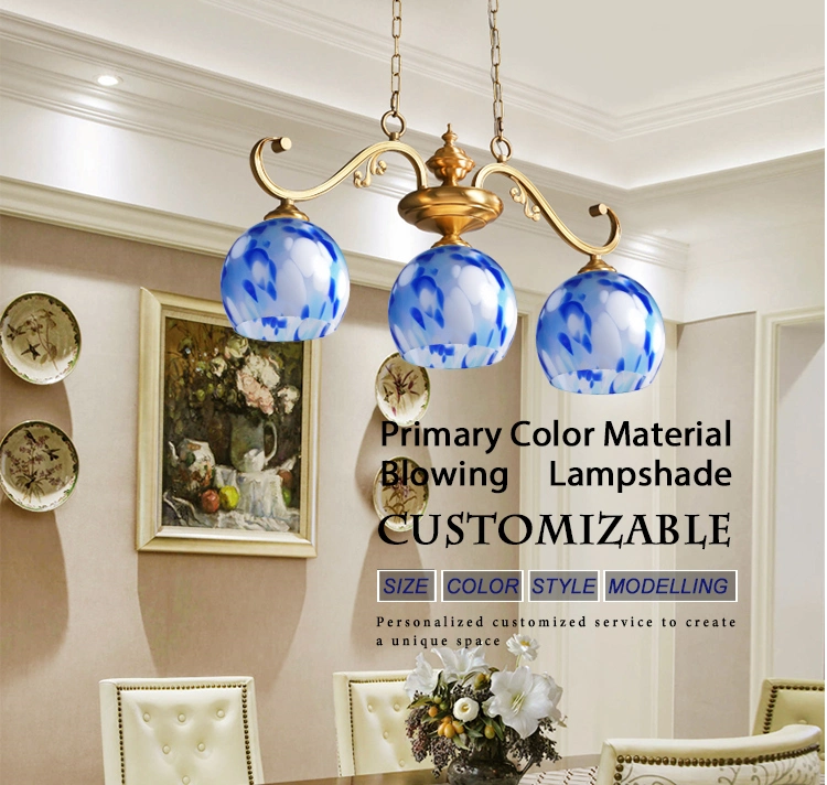 Custom Bowl Shape Stained Lampshade Glass Chandelier Lampshade