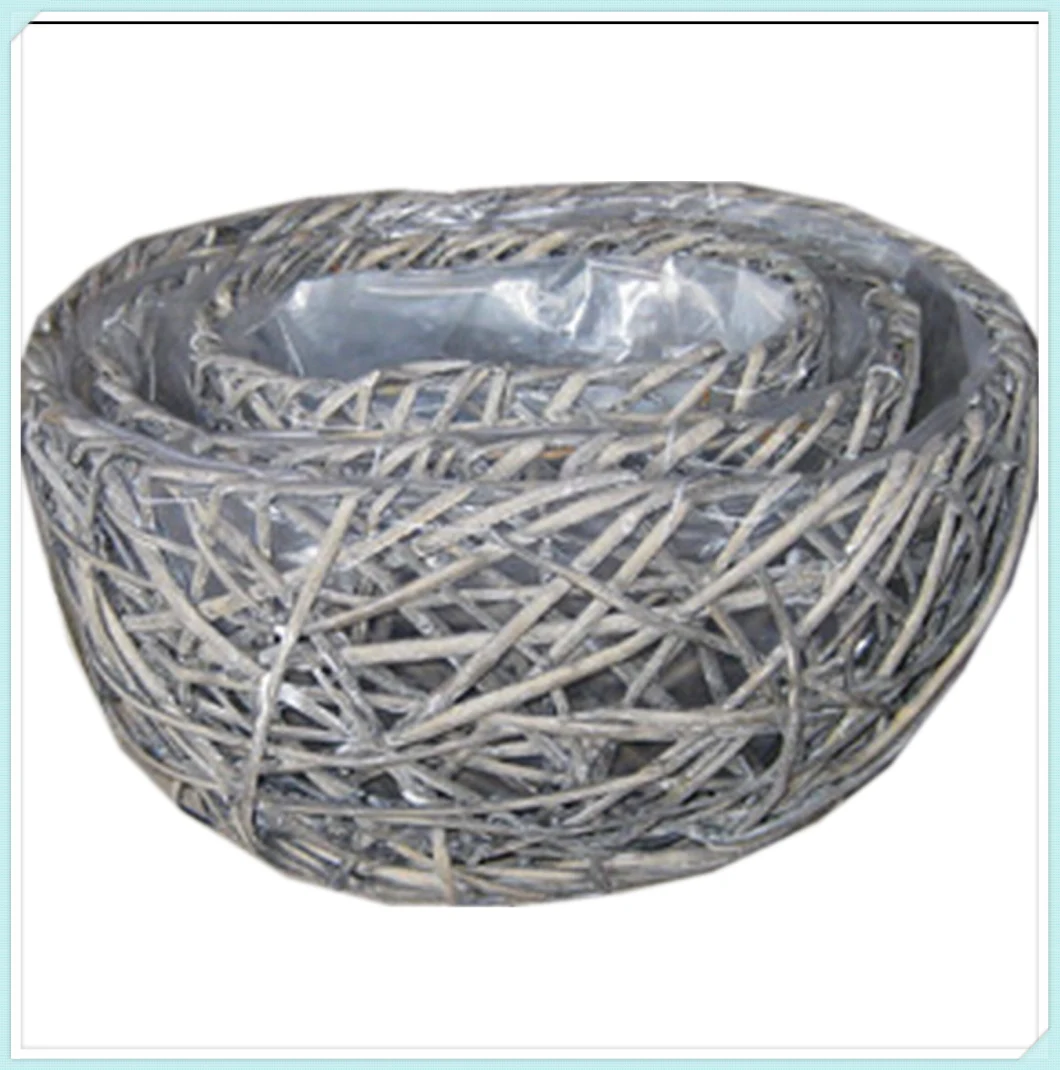 Weaved Rattan Flower Gardening Basket Pot
