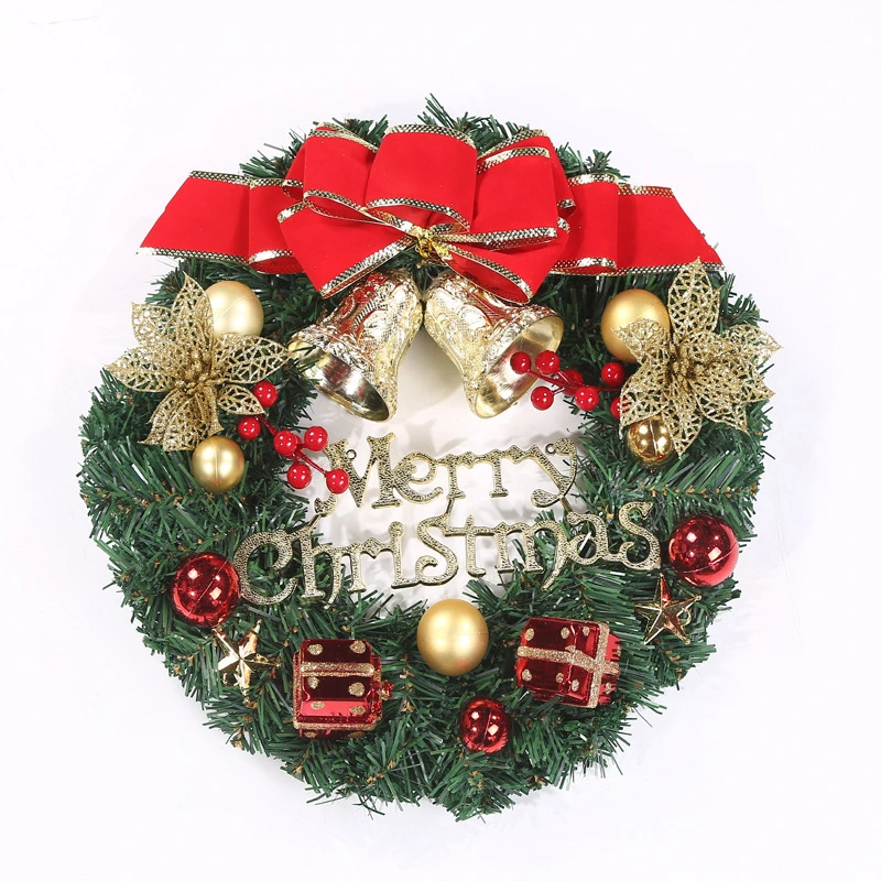 Christmas Wreath Rattan Circle Decorative Ball Ornament Artificial Flower