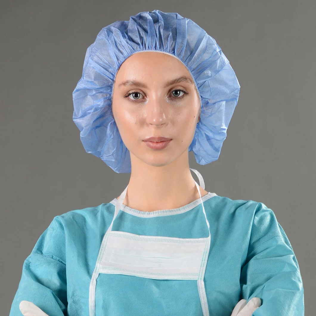Light Blue Surgical Disposable Non Woven Cap Hospital for Sale