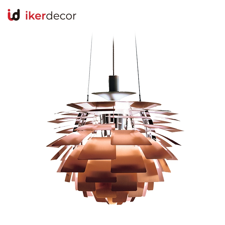 Pendant Lights Modern Bedroom Artichoke Pendant Lamp Chandelier for Hotel Copper Color E27 Base Ceiling Light