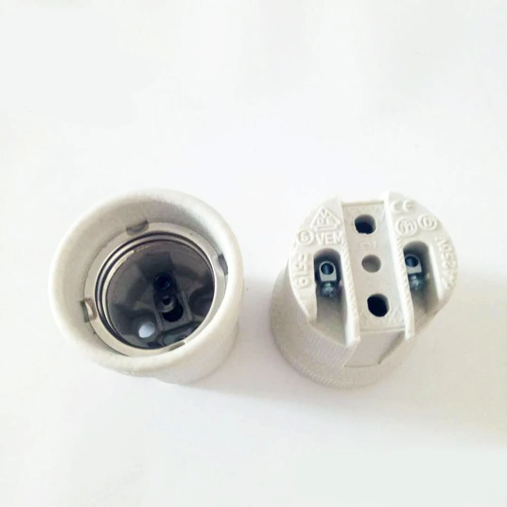 Hot Sale Screw E27 F519 Ceramic Lamp Base, E27 Socket Lamp Accessories Bulb