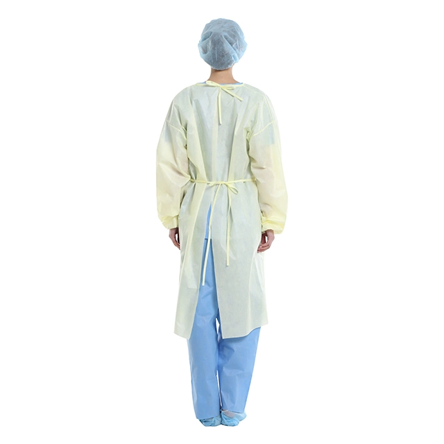 Light Weight PP18GSM Disposable Non Woven Isolation Gown Professional Factory