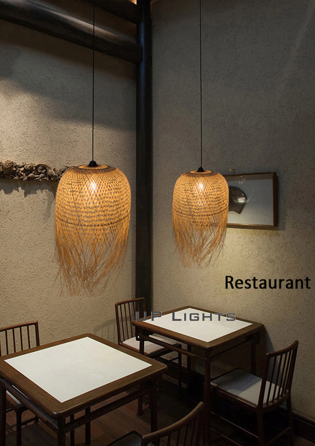 Indonesia Rattan Sea Grass Lamp Shade Bamboo Cage Wicker Weaving Ceiling Chandelier Pendant Lighting From Zhongshan Factory