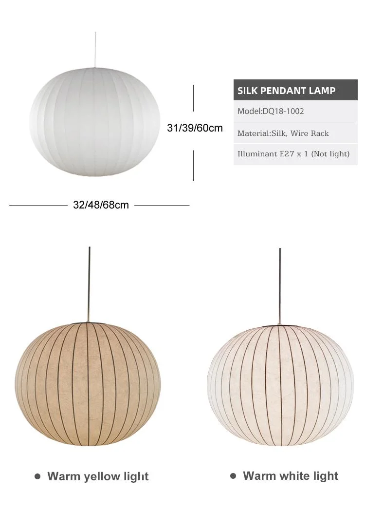 Popular Chinese Lantern Silk Ball Shade Lamp Chandelier Pendant Light for Restaurant Hotel