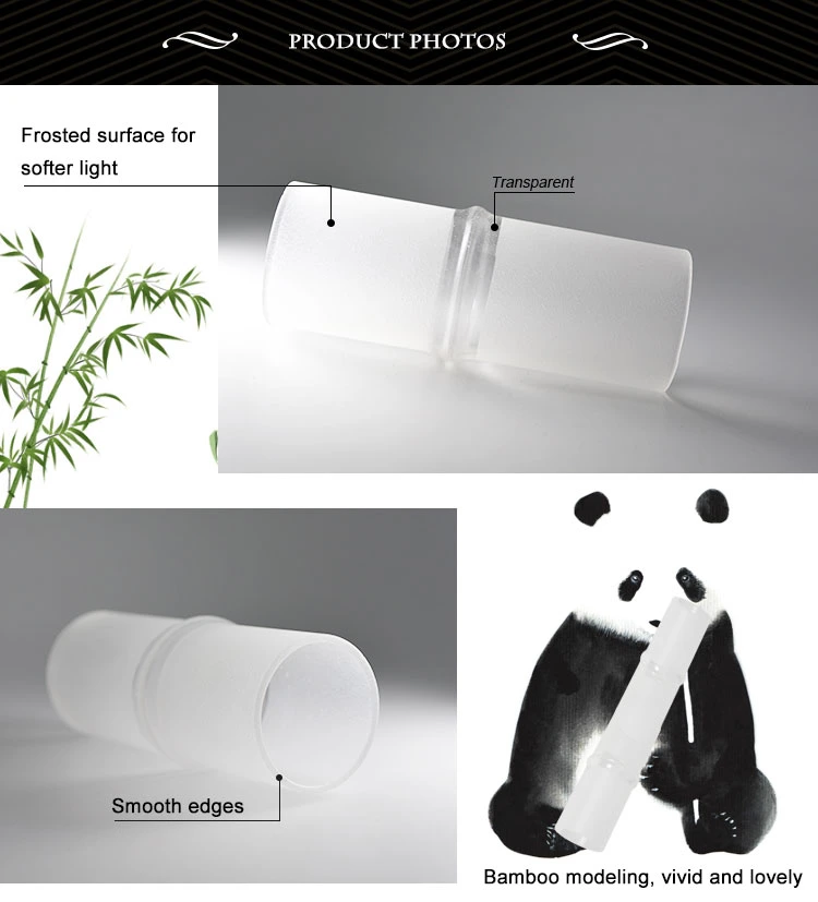 Borosilicate Glass Tube Lampshades Bamboo Shape and Oneside Sandblasted Lampshades