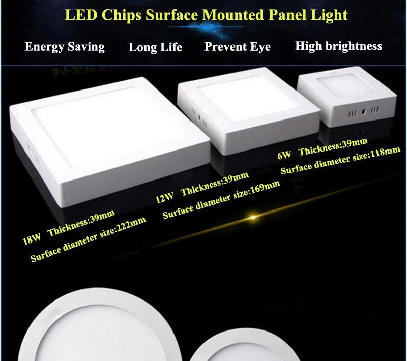 Lebekan for Bedrooms Flush Mount Ceiling 6W 12W 18W 24W Surface Mount LED Panel Pendant Light