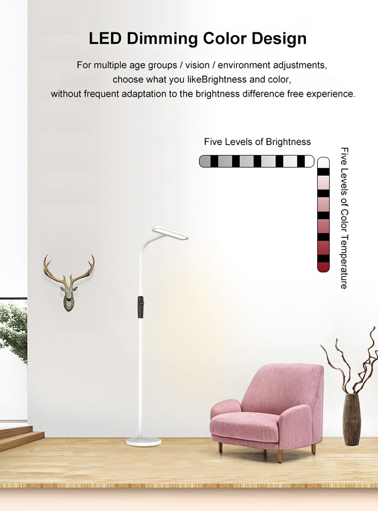 LED Creative Floor Lamp Simple Vertical Large Surface Light Source Lamp Remote Stand LED Floor Lamp Dimming Standing Lamps