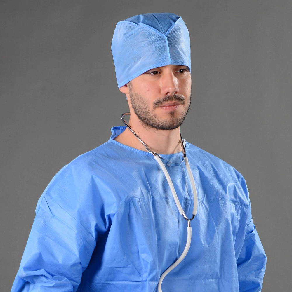 Light Blue Surgical Disposable Non Woven Cap Hospital for Sale