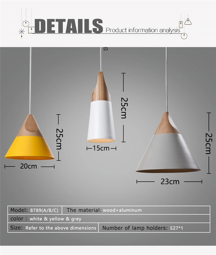 Nordic Aluminum Pendant Light E27 Pendant Lamp